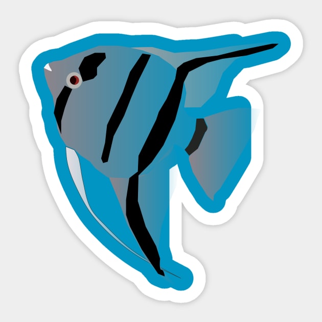 a grey angelfish Sticker by dablohotaka